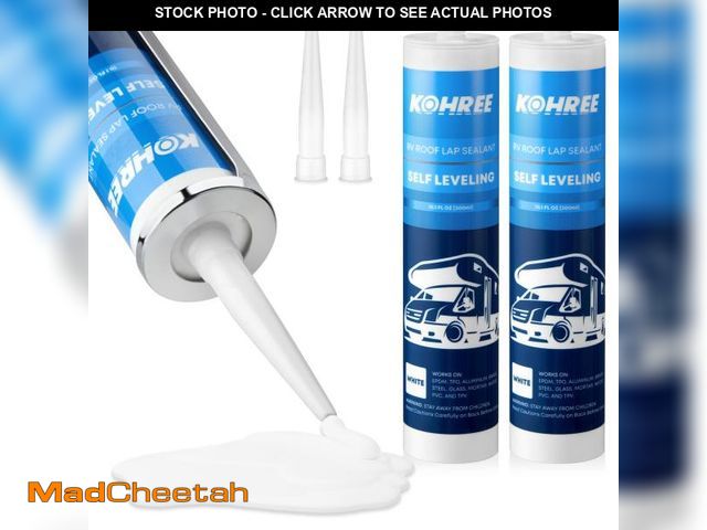 Lot 74-12308914 - Kohree RV Roof Sealant 2 Pack, Self-Leveling Lap Sealant White, RV Caulking for Roofing, Maintenance...