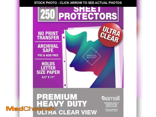 Lot 74-14213212 - Samsill Ultra Clear Sheet Protectors, 250 Pack, 8.5x11 Inch Page Protectors for 3 Ring Binder, Premi...
