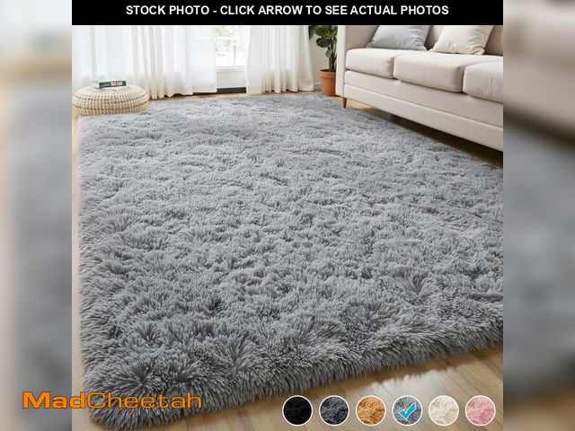 Lot 74-12548852 - Nefoso Shag Area Rug, 8ft x 10ft Soft Fluffy Area Rugs for Living Room Bedroom Decor Carpet, Light G...