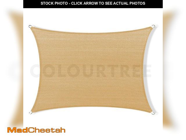 Lot 74-14467701 - COLOURTREE 12 ft. x 8 ft. 190 GSM Sand Beige Rectangle Sun Shade Sail Screen Canopy, Outdoor Patio a...
