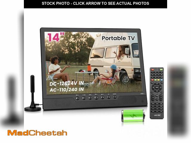 Lot 74-14356399 - othoig 14 Inch Portable Rechargeable TV with Built-in Batteryl - UNUSED