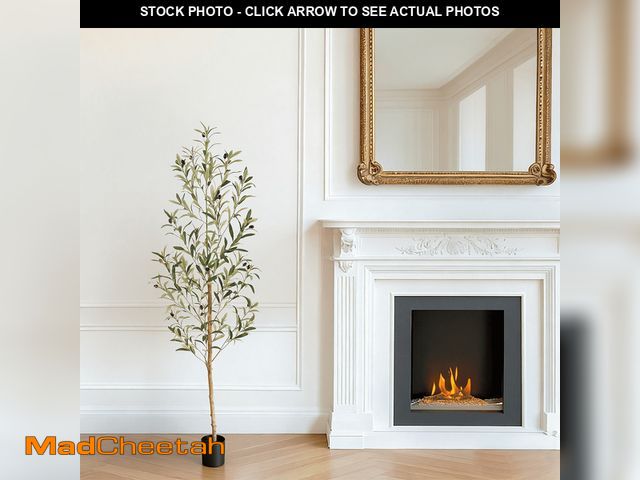 Lot 74-13764653 - Nafresh 5ft Faux Olive Tree with Real Wood Trunk and Realistic Leaves, 60in Fake Olive Tree with Lif...