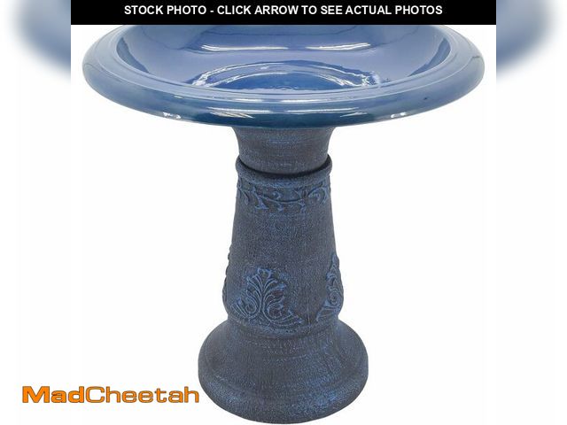 Lot 74-13709159 - Arcadia Garden Products Fiberclay Bird Bath Outdoor Garden Decor, Antique Vintage Weather Resistant ...