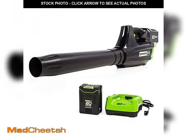 Lot 74-12352693 - Greenworks 80V (125 MPH / 500 CFM / 75+ Compatible Tools) Cordless Axial Leaf Blower, 2.0Ah Battery ...
