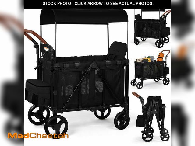 Lot 74-14370891 - Vomeast Wagon Stroller for 2 Kids, 3-in-1 Outdoor Baby Stroller Wagon with Canopy, 5-Point Harness, ...