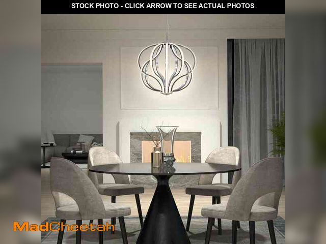 Lot 74-12534645 - Artika Meridian 30-Watt 1 Light Chrome Modern Integrated LED Pendant Light Fixture for Dining Room o...
