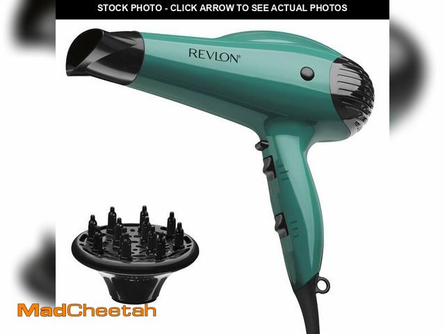 Lot 74-13523695 - Revlon Volume Booster Hair Dryer | 1875W for Voluminous Lift and Body (Green) - USED