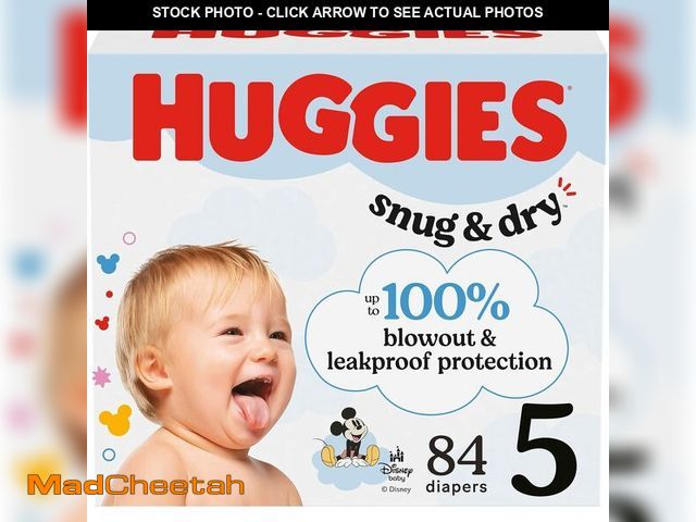 Lot 74-13927131 - Huggies Size 5 Diapers, Snug &amp; Dry Baby Diapers, Size 5 (27+ lbs), 84 Count, Packaging May Vary ...