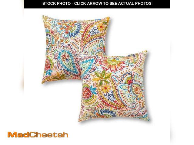 Lot 74-14276942 - Greendale Home Fashions Jamboree Paisley Square Outdoor Throw Pillow (2-Pack) - USED