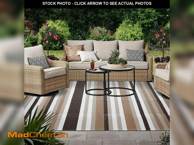 Lot 74-13779243 - BERTHMEER 6'x9' Outdoor Patio Rugs on Sale Clearance Waterproof Reversible Rugs for Camping Porch RV...