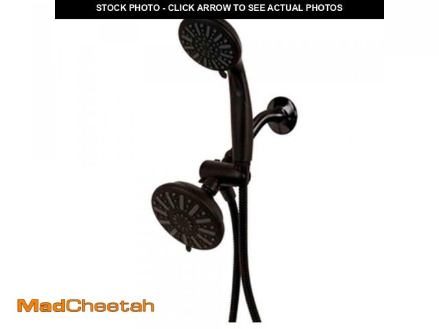 Lot 74-10429312 - Glacier Bay 6-Spray Dual Showerhead and Handheld Showerhead in Matte Black - UNUSED