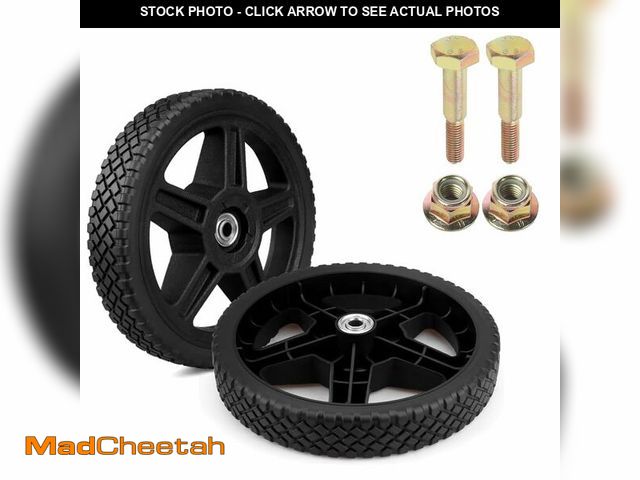 Lot 74-14268669 - Jcwto Replacement 10Inch Push Lawn Mower Wheels - Universal 10Inch Lawn Mower Wheels with Bolts and ...