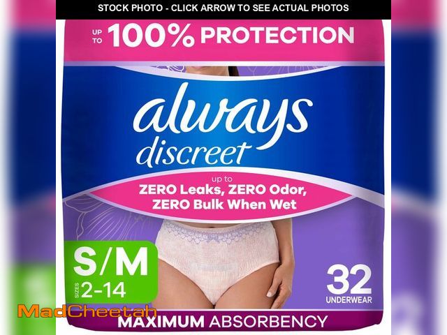 Lot 74-14056555 - Always Discreet Adult Diapers for Women, Incontinence Underwear, Postpartum Essentials, Disposable B...