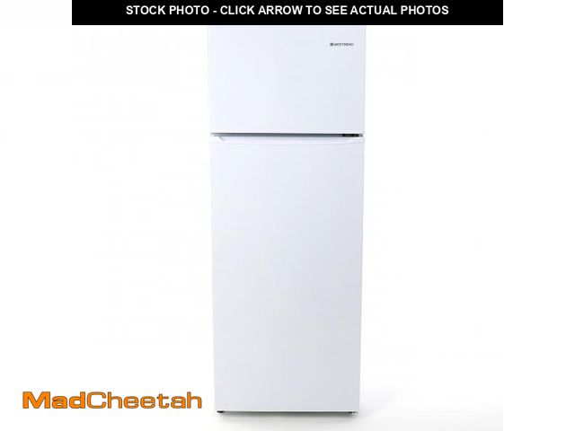 Lot 74-12541034 - West Bend Apartment Refrigerator Freestanding Dual Door Slim Design Full Fridge with Top Freezer, Ad...