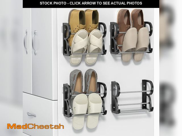 Lot 74-12699913 - DEYILIAN 4 Pack Wall Mounted Shoes Rack Wall Shoe Holder Hanging Shoe Organizer Door Hanging Shoe St...