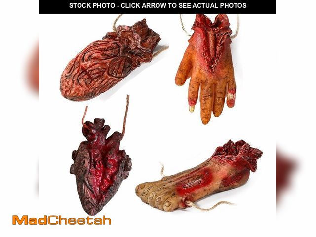 Lot 74-12706540 - TKYGU Affordable Gory Fun! Blood - Dripping Fake Severed Hand, Foot, Heart +Heart Set (4 PCS) for Bu...