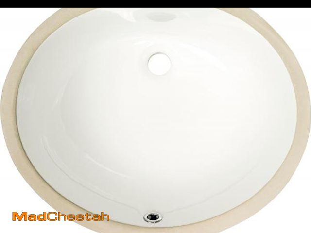 Lot 74-11987897 - MSI 17 inch x 14 inch Oval Porcelain Ceramic Undermount Bathroom Vanity Vessel Sink, White - UNUSED
