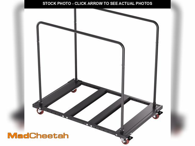 Lot 74-12572511 - (MISSING HARDWARE) INNOVART Folding Table Cart, Black Table Rack for 60Ã¢â¬Â Round Tables and Oblo...