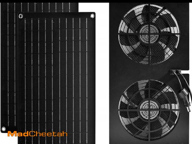 Lot 74-12325351 - DC HOUSE 20W Solar Powered Exhaust Fan for Chicken Coops Greenhouses Sheds Pet Houses and Windows Wa...