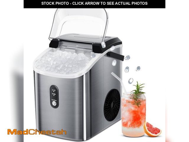 Lot 74-14255988 - COWSAR 8.66 in. 33 lbs. Nugget Countertop Portable Ice Maker with Soft Chewable Ice and Self Clean i...