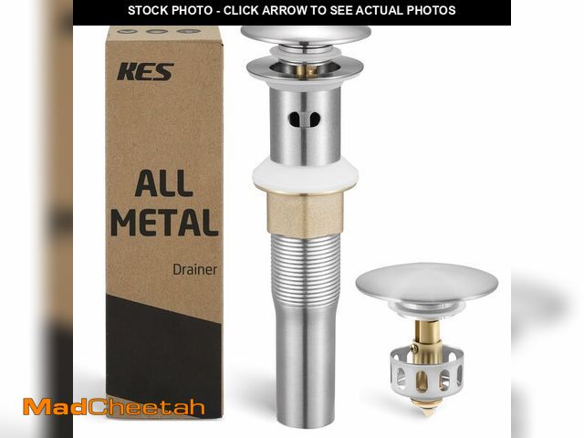 Lot 74-13962153 - KES All Metal Bathroom Sink Drain with Strainer Basket Hair Catcher Anti Clog Pop Up Drain Stopper f...