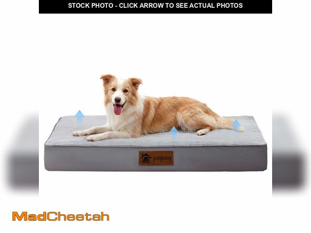 Lot 74-14436163 - JONPONY 35 Inch Orthopedic Dog Bed for Large Dogs, Removable Washable Cover, Non Slip Bottom Waterpr...