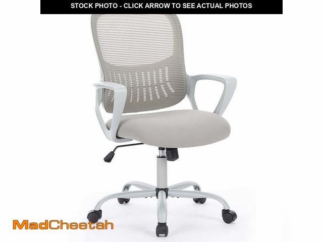 Lot 74-13777994 - edx Desk Chair with Ergonomic Lumbar Support for Home, Office, Bedroom, 250lbs, Grey - UNUSED
