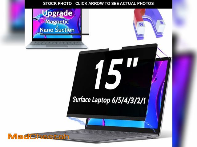 Lot 74-13964274 - Peslv Magnetic Privacy Screen Surface Laptop 6/5/4/3/2/1 15 Inch, Removable Anti Blue Light Glare Fi...
