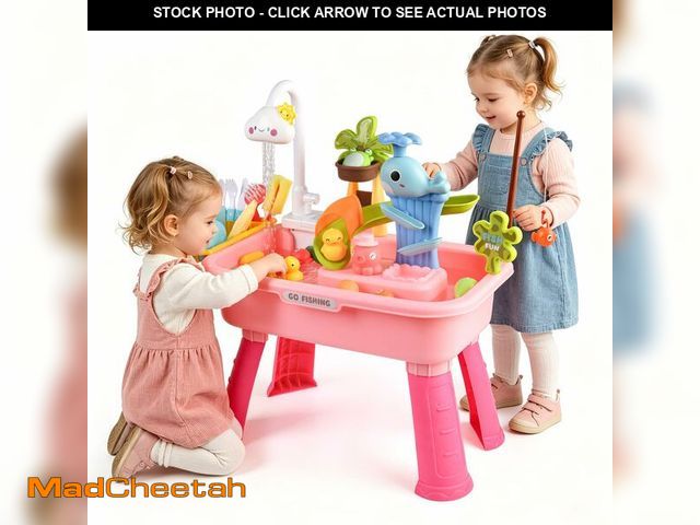 Lot 74-14063530 - Ploomi Upgraded Toddler Sand Water Table Toy with Electric Water Pump, Kids Sand Water with Faucet/P...