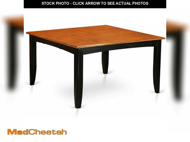 Lot 74-13739654 - East West Furniture Parfait Square Wood Dining Table in Black/Cherry - UNUSED