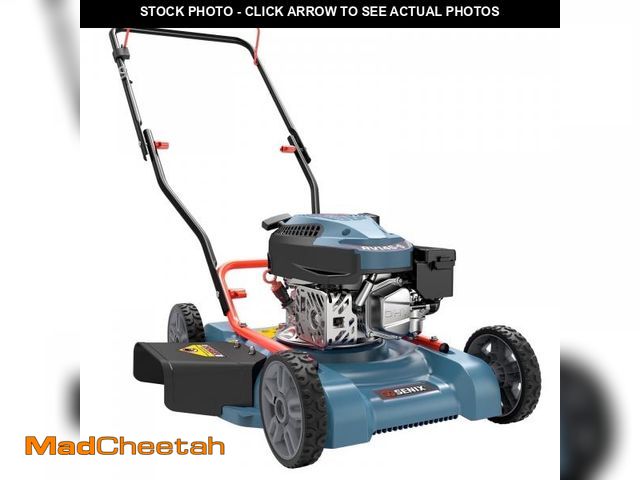 Lot 74-12157564 - SENIX Gas Lawn mower, 18in Cutting Blade / 19in Cutting Deck, 144cc 4-Cycle Engine Push Mower with S...