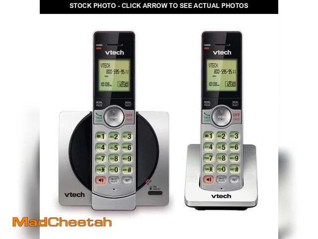 Lot 74-12535845 - VTech CS6919-2 DECT 6.0 Cordless Phone with Caller ID and Handset Speakerphone, 2 Handsets, Silver/B...