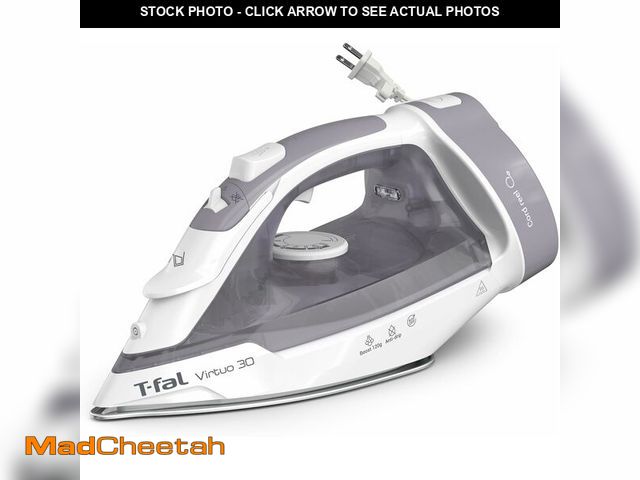 Lot 74-12633385 - T-Fal Virtuo Steam Iron for Clothes with Retractable Cord, Portable Iron and Steamer for Clothes, Ce...
