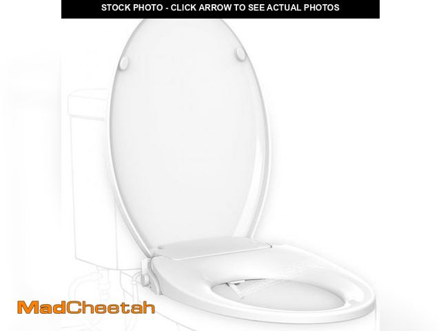 Lot 74-12399901 - Lavilys Bidet Toilet Seats, Tapa De Inodoro, Elongated Plastic White, Slow Soft Close Oval Cover for...