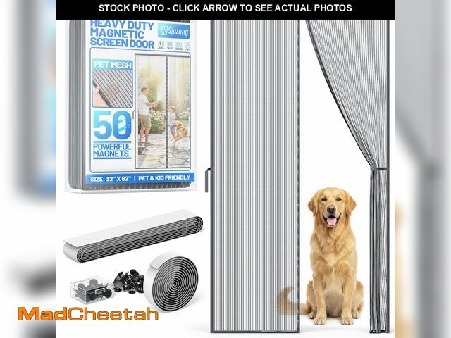 Lot 74-14209462 - Heavy Duty Magnetic Screen Door Mesh - Auto-Sealing Hand-Free Door Net Screen with 50 Magnets, Pet &...