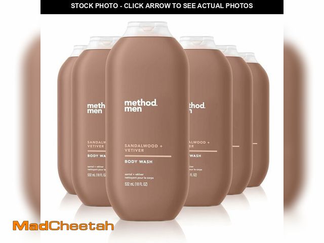 Lot 74-14270000 - Method men's Body Wash, Sandalwood + Vetiver - Moisturizes &amp; Cleanses, Made without Parabens, Cr...