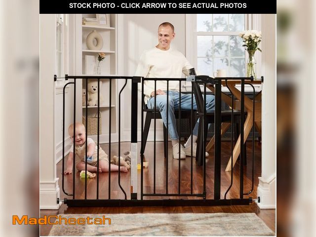 Lot 74-13042372 - (MISSING HARDWARE) Regalo Easy Step 49-Inch Extra Wide Baby Gate, Includes 4 &amp; 12 Inch Extension...