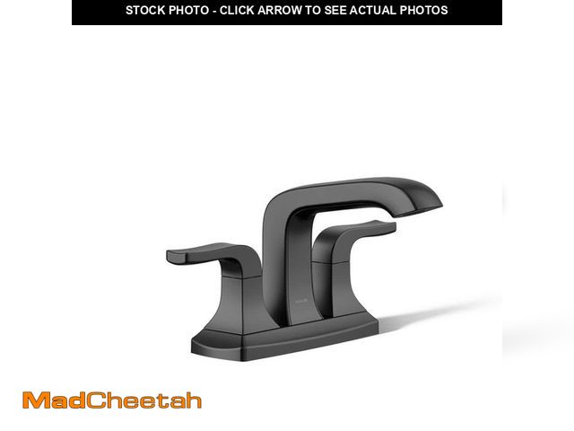 Lot 74-13002203 - KOHLER Rubicon 4 in. Centerset Double Handle Bathroom Faucet in Matte Black - UNUSED