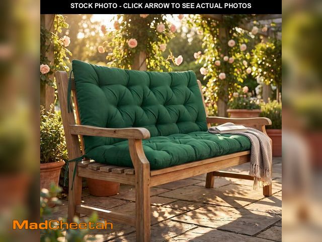 Lot 74-14585031 - YEERSWAG 42"x40"x4.5" Dark Green Outdoor Bench Cushion, Loveseat Cushion for Patio Garden - UNUSED