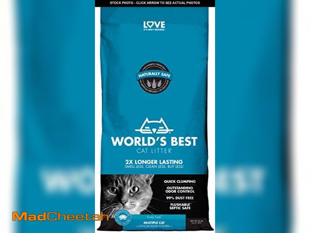 Lot 74-12098638 - WORLD'S BEST CAT LITTER Multiple Cat Lotus Blossom Scented 32-Pounds - Natural Ingredients, Quick Cl...