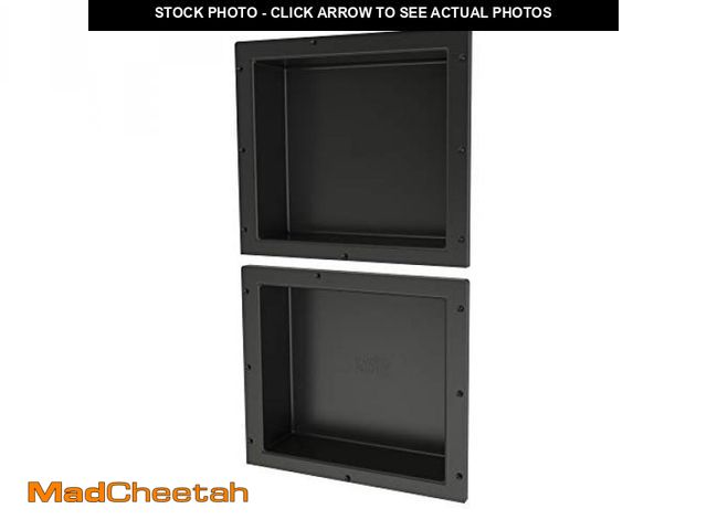 Lot 74-12367838 - Tile Redi USA RND1614S-14 Niche Double Recessed Shower Shelf, Two Shelves, 28" H X 16" W, Black - UN...