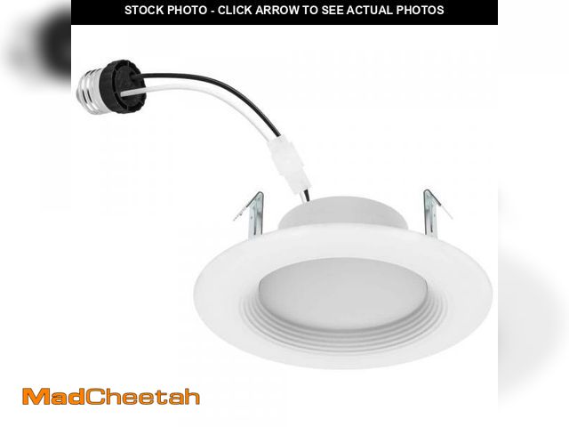Lot 74-12410692 - EcoSmart 4 in. Integrated LED Recessed Retrofit Light Trim 2700K, (4-Pack) - UNUSED