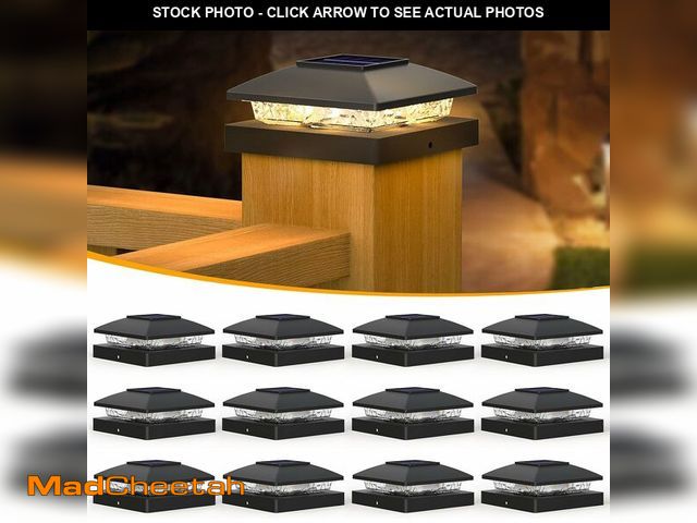 Lot 74-13697696 - APONUO Solar Post Cap Lights for 4x4 Posts - IP64 Waterproof, 3000K LED, No-Wire Fence Lights &amp; ...