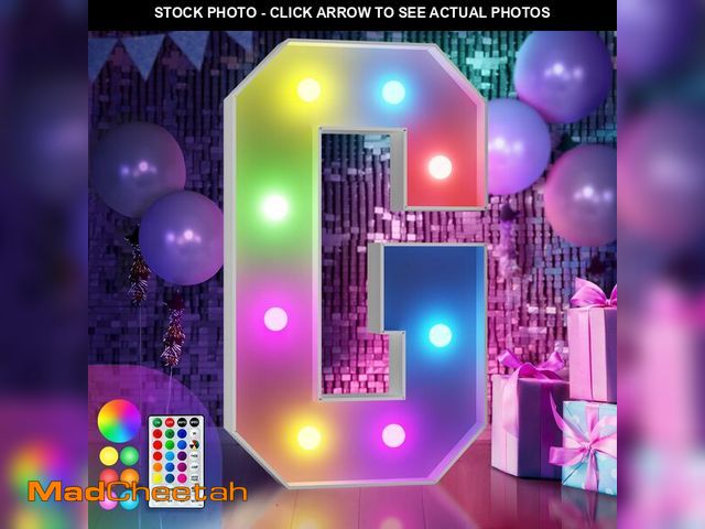 Lot 74-13961688 - imprsv 3FT Colorful Marquee Letters G, 18 Colors Large Light up Letters Alphabet Sign with Remote, B...