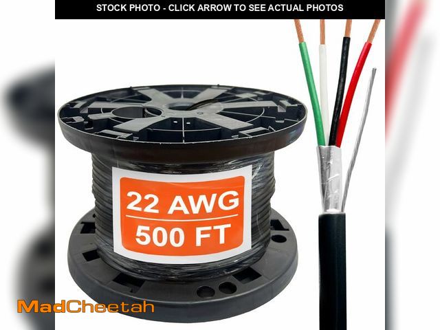 Lot 74-12956633 - 22 Gauge Wire (22 AWG) Ã¢â¬â 4 Conductor Stranded Copper Shielded Cable Ã¢â¬â UL Listed 22/4 H...