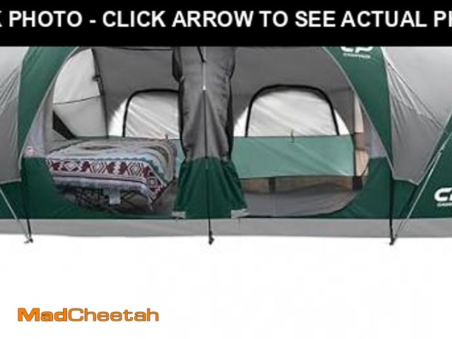 Lot 74-12430425 - CAMPROS CP 12 Person Camping Tent, Weather Resistant Family Cabin Tent, 6 Large Mesh Windows, Double...