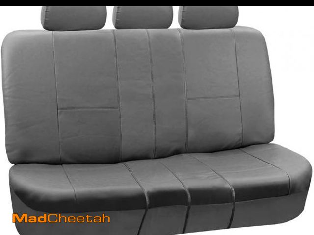 Lot 74-12518299 - *SEE DETAILS* FH Group PU002013 Premium PU Leather Seat Covers (Gray) Rear Set Ã¢â¬â Universal Fi...