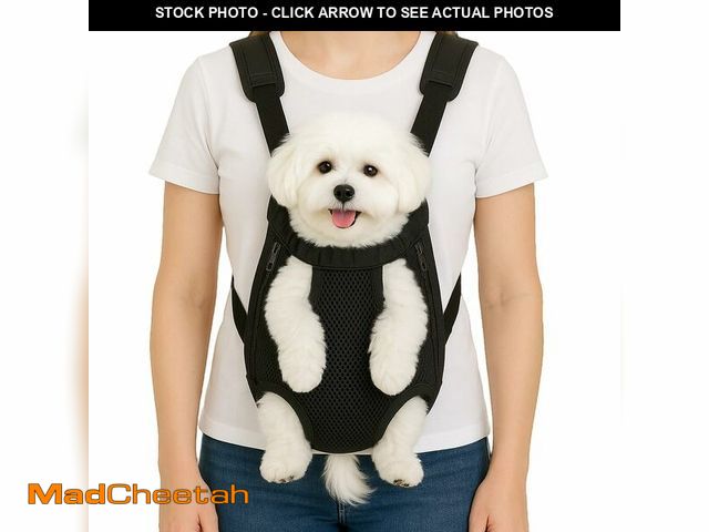 Lot 74-14058627 - Dog Backpack Carrier, Adjustable Pet Front Carriers, Legs Out Carrying Sling Travel Bag for Small Me...