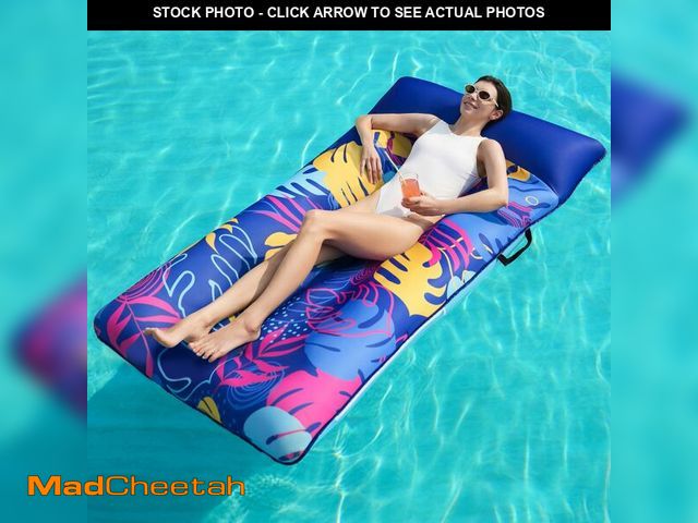Lot 74-14152940 - Sloosh Inflatable Pool Floats Raft - XL Fabric Covered Pool Mat Lounger Floaties for Adults, Ultra C...