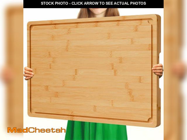 Lot 74-14259091 - Empune 30 x 20 Extra Large Bamboo Cutting Board, Wooden Chopping Board for Kitchen, Stove Top Cover ...